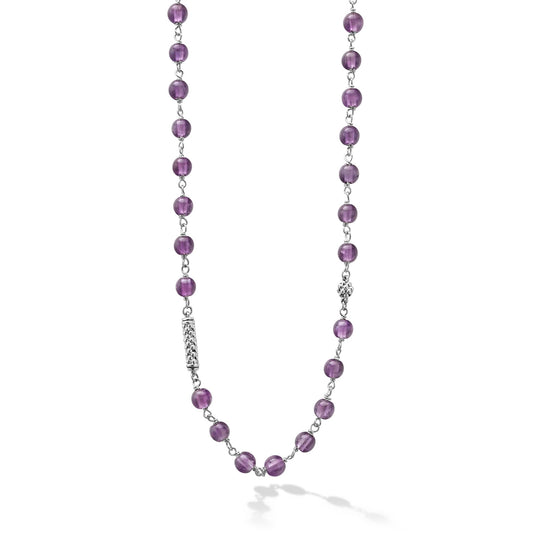 Long Amethyst Beaded Necklace