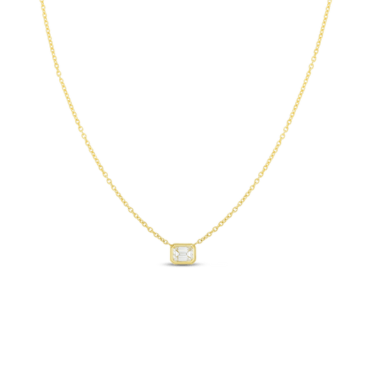 Emerald Cut Diamond by the Inch Necklace