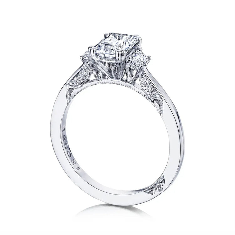 Emerald 3-Stone Semi Mount Ring