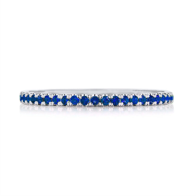 Blue Sapphire Sculpted Crescent Band