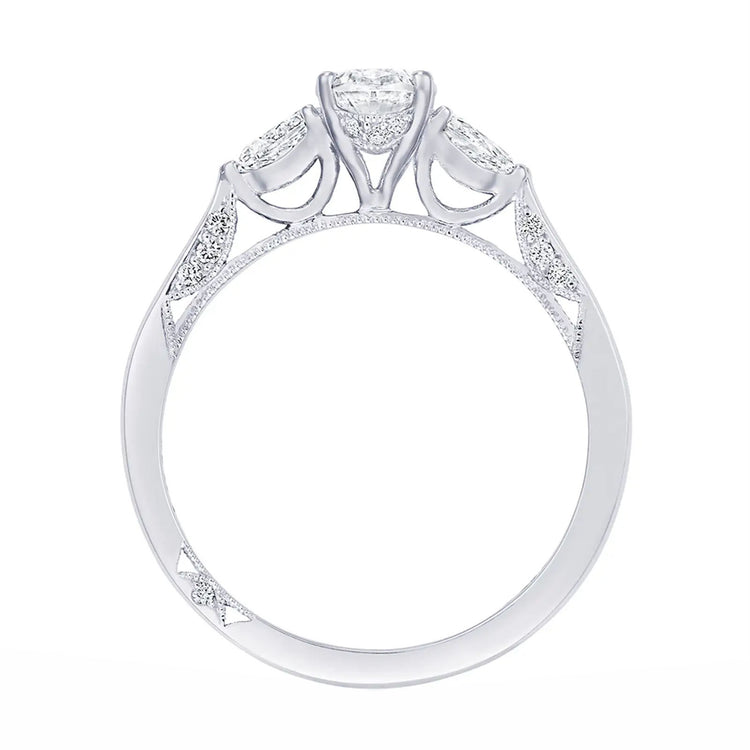 Oval 3-Stone Semi Mount Ring