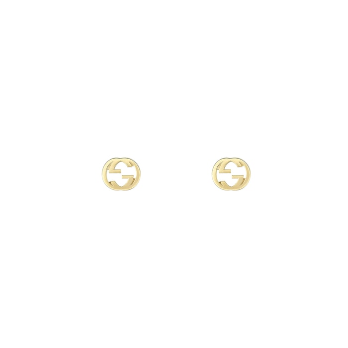 Gucci Interlocking 18k Yellow Gold Stud Earrings