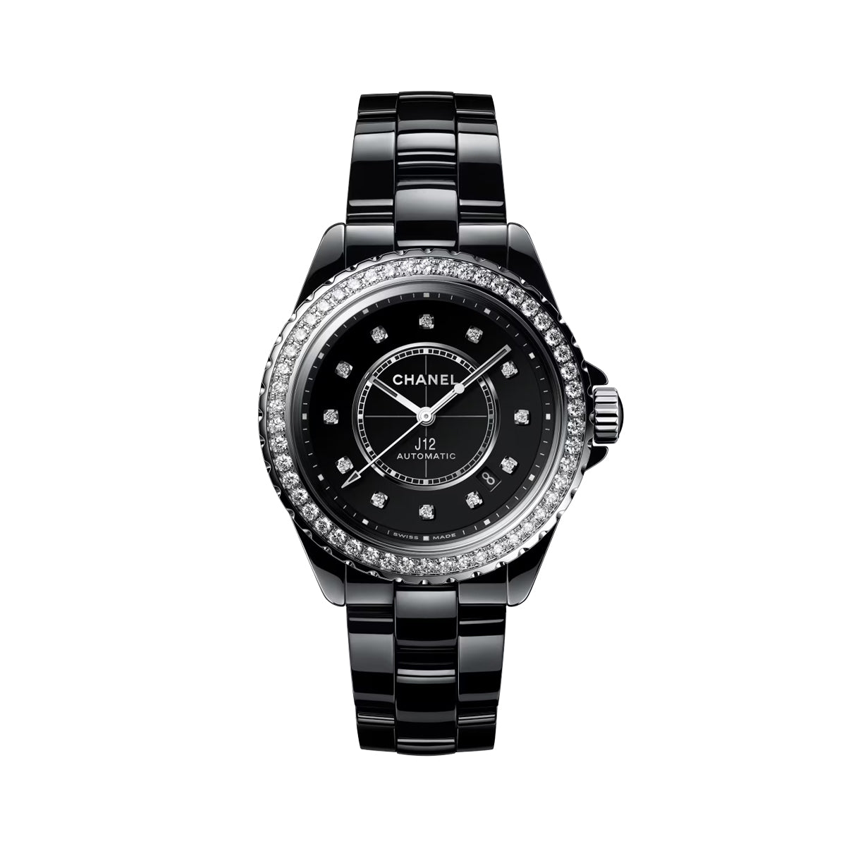 J12 Diamond Bezel Watch Caliber 12.1, 38 mm by CHANEL | Diamond Cellar