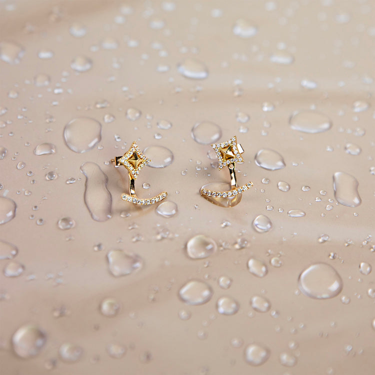 Lab Grown Diamond Curved Bar Earring Jackets