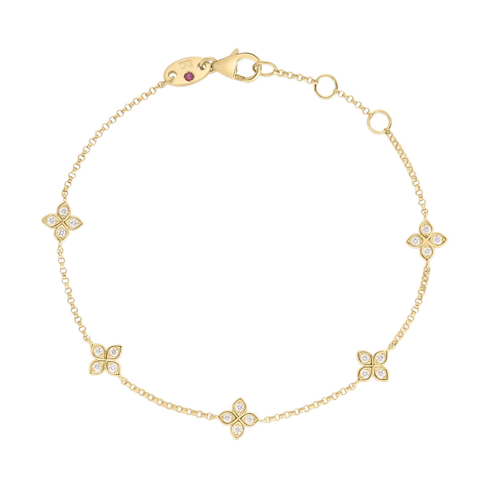 Love by the Inch 5-Station Diamond Flower Bracelet by Roberto Coin
