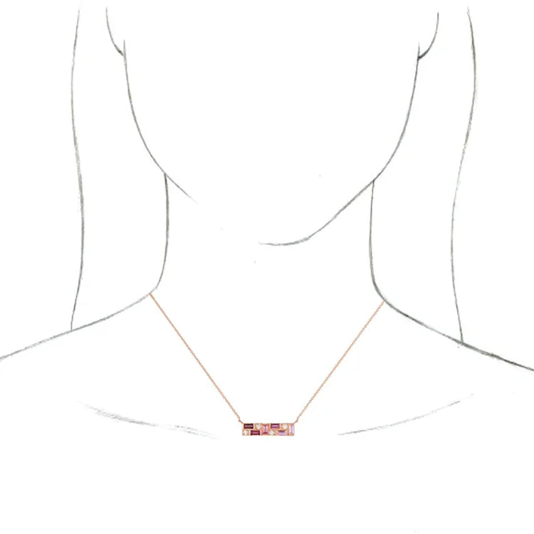Diamond & Multicolor Gemstone Necklace