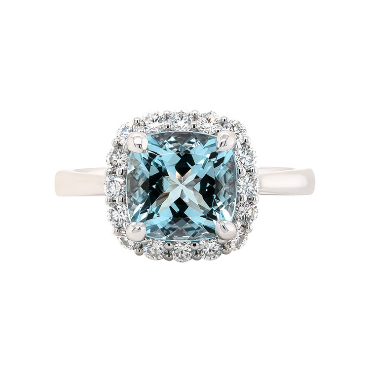 Aquamarine and Diamond Ring