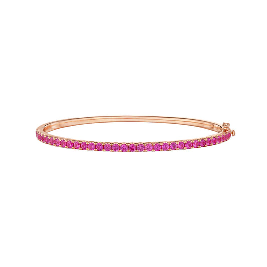 Stackable Bangle with Pink Sapphires