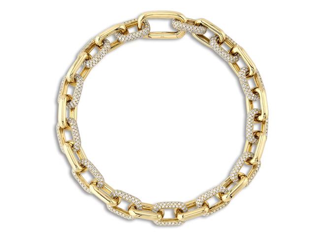 Diamond Paper Clip Link Bracelet