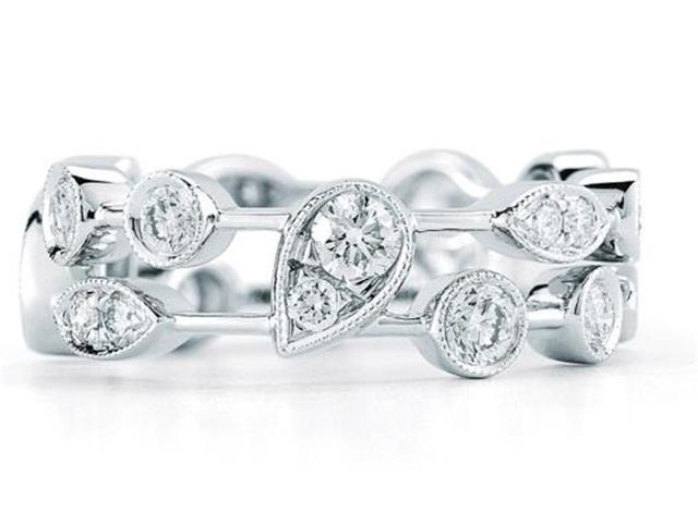 Sunburst 2-Row Diamond Ring