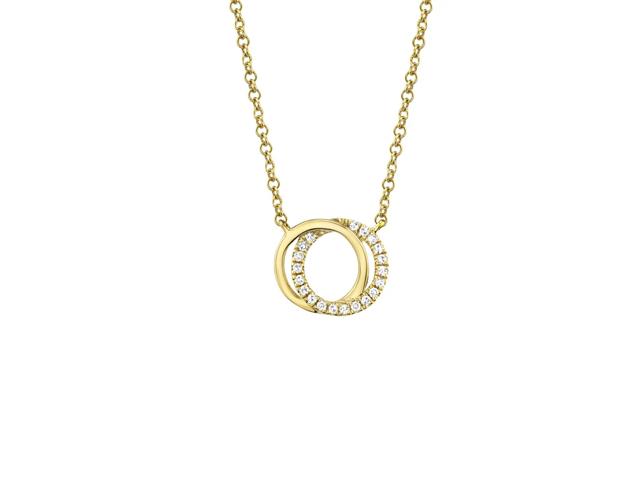 Diamond Love Knot Circle Necklace