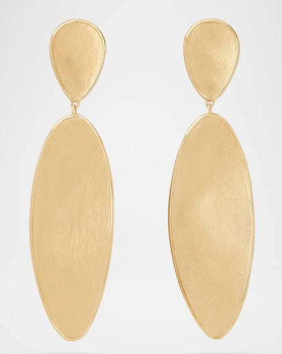 18K Yellow Gold Slim Double Drop Earrings