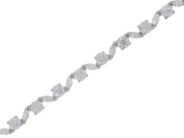 14KWG DIAMOND FANCY LINE BRACELET