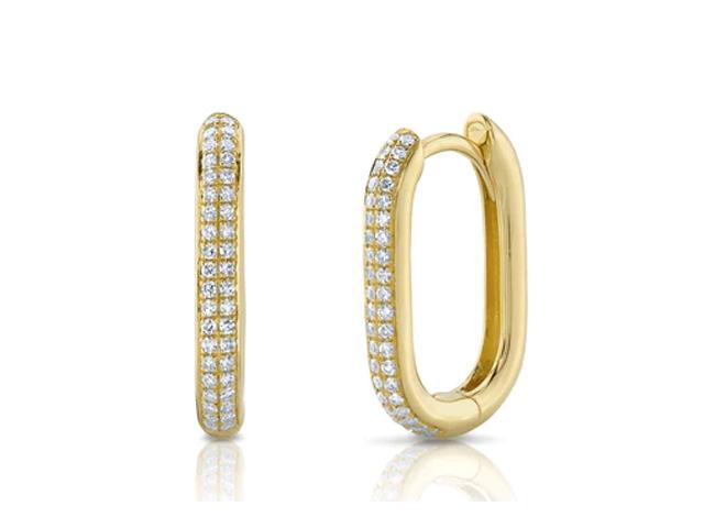 Diamond Oblong Hoop Earrings