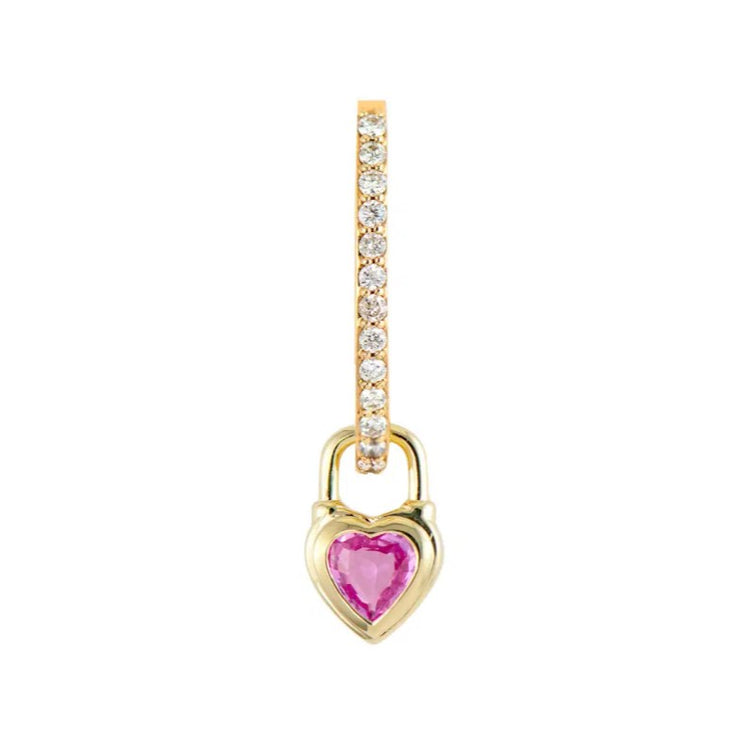 Beating Heart Pink Sapphire Charms