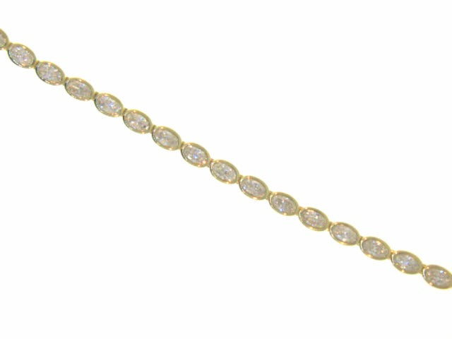 Oval Lab Grown Diamond Bezel Set Line Bracelet