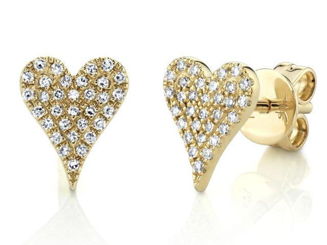 Medium Diamond Pavé Heart Stud Earrings