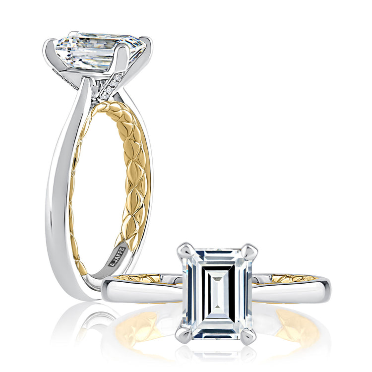 Diamond Semi Mount Ring | 14k White & Yellow (1.50ct Head)
