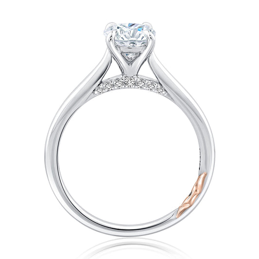 Diamond Semi Mount Ring | 14k White with Rose (1.50ct Head)