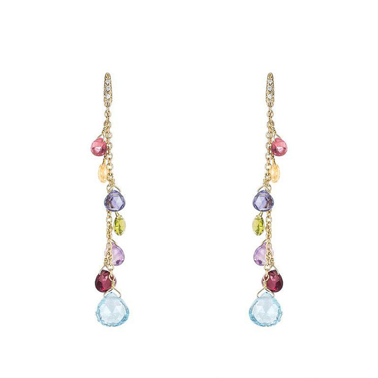 Mixed Gemstone & Diamond Paradise Earrings