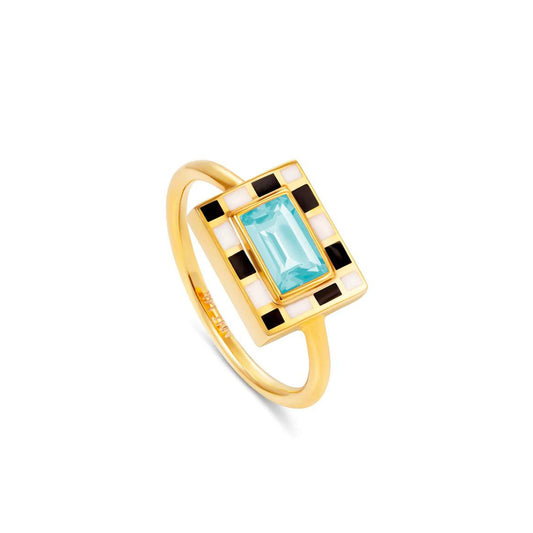 Blue Topaz Lets Play Chess Good Move Ring