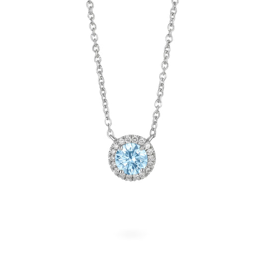 Halo Pendant | Blue with White (1.00ct)