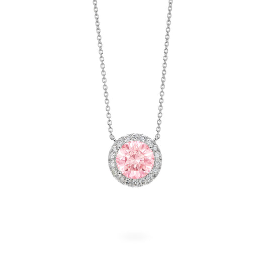 Halo Pendant | Pink with White (2.00ct)