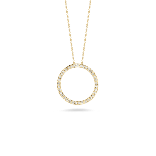 Medium Diamond Open Circle Pendant