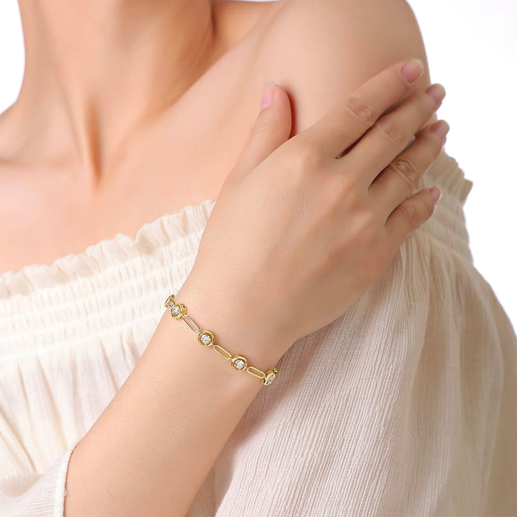 Lab Grown Diamond Paperclip Link Bracelet