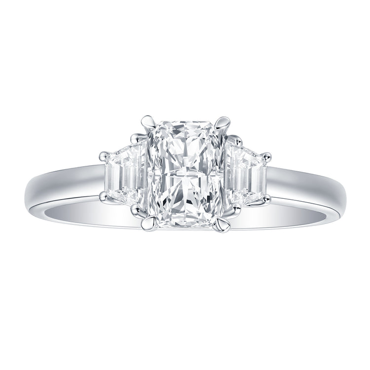 Lab Grown Emerald Cut Three-Stone Ring