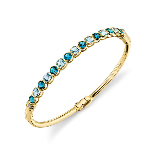 Blue Topaz & Diamond Bracelet