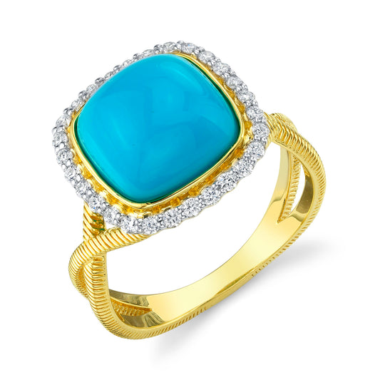 Turquoise and Diamond Ring