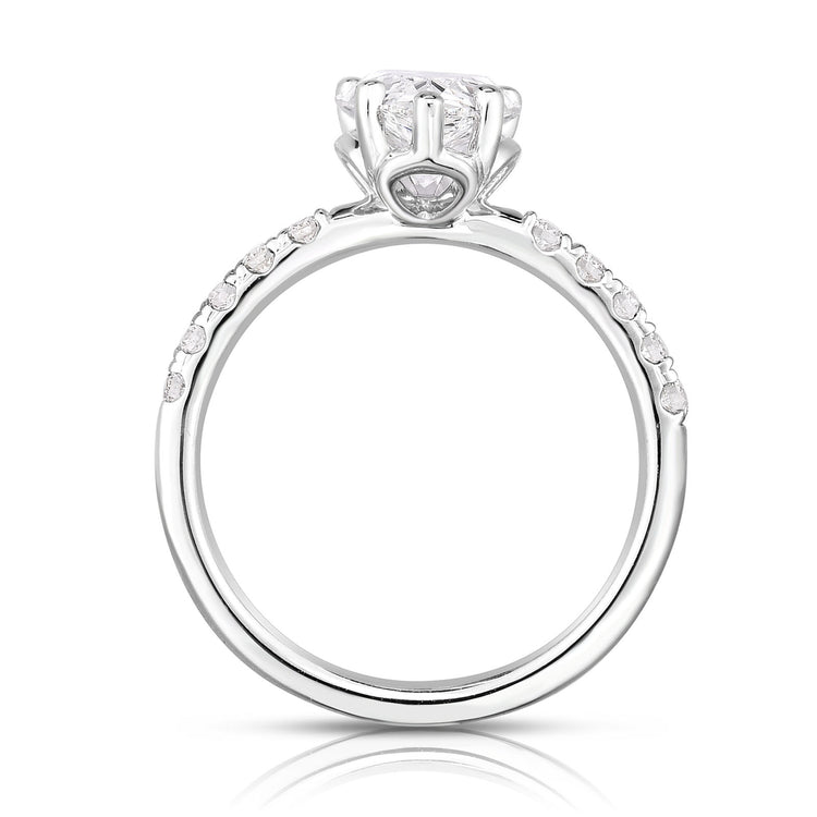 Lab Grown Pear Shaped Diamond Ring