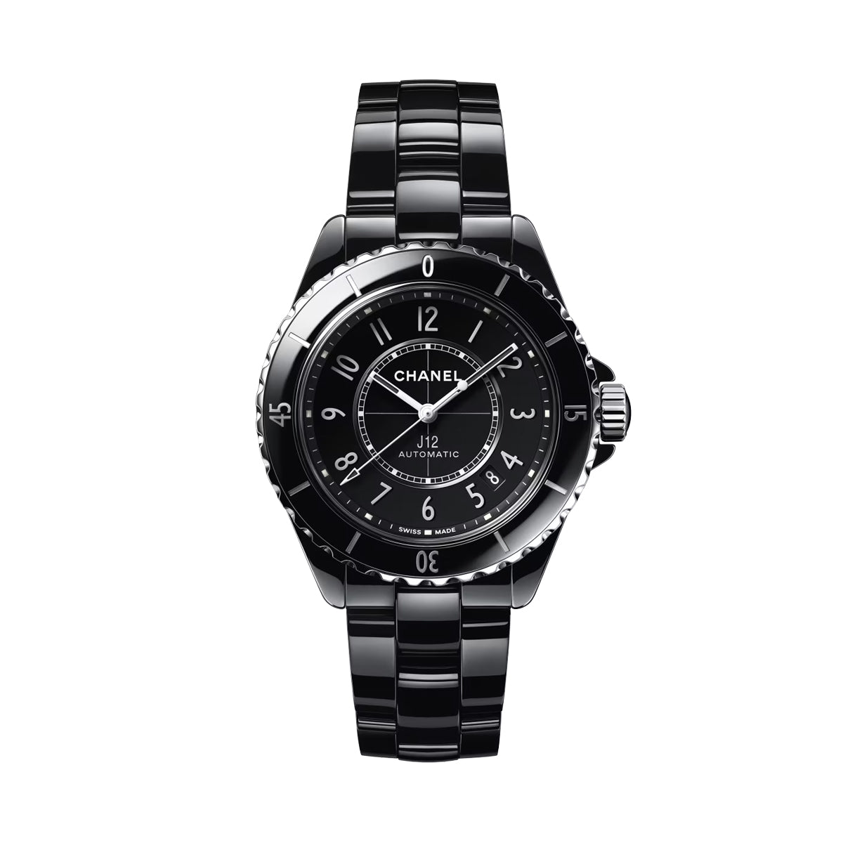 SS/BLACK CERAMIC CHANEL J12 WATCH by CHANEL | Diamond Cellar