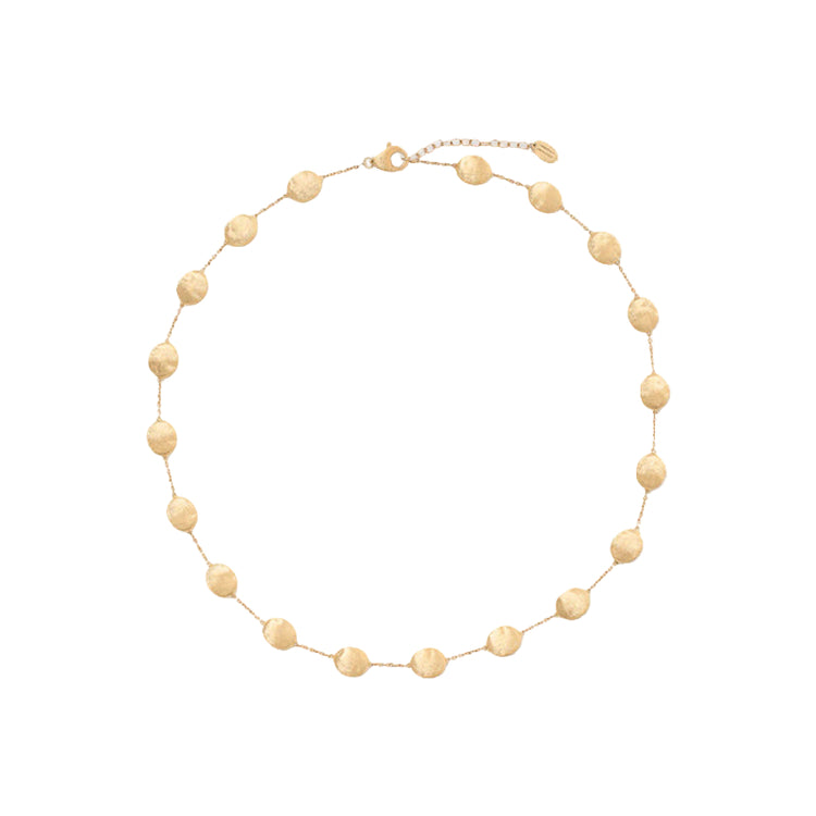 18K Yellow Gold Large Bean Adjustable Necklace