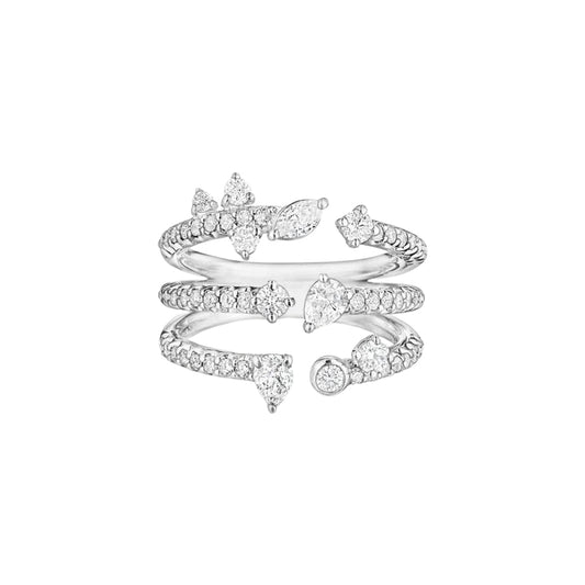 3-Row Constellation Ring with Diamonds