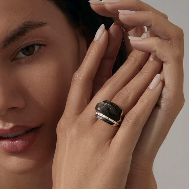 Crystal Haze Amplified Cocktail Ring