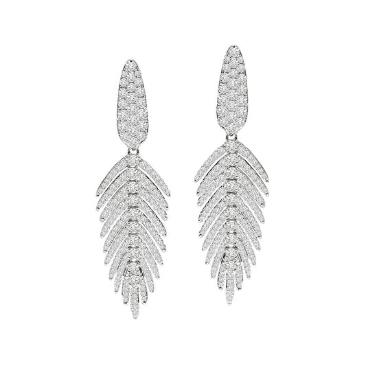 Jewels Diamond Feather Earrings