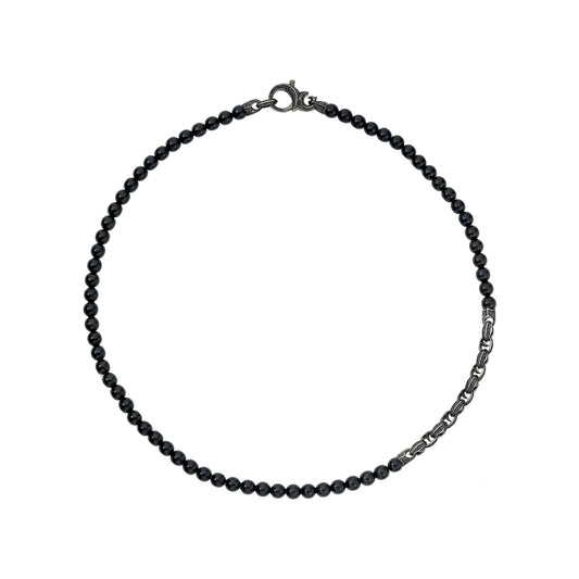 Black Onyx Beads & Black Sapphire Thorn Addiction Necklace