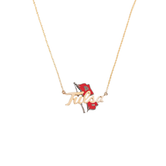 TU Necklace with Red Enamel