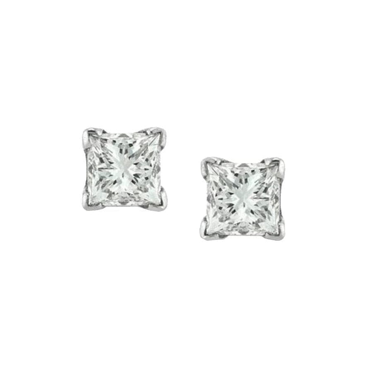 14KWG PRINCESS CUT STUDS - DIAHO- Diamond Cellar