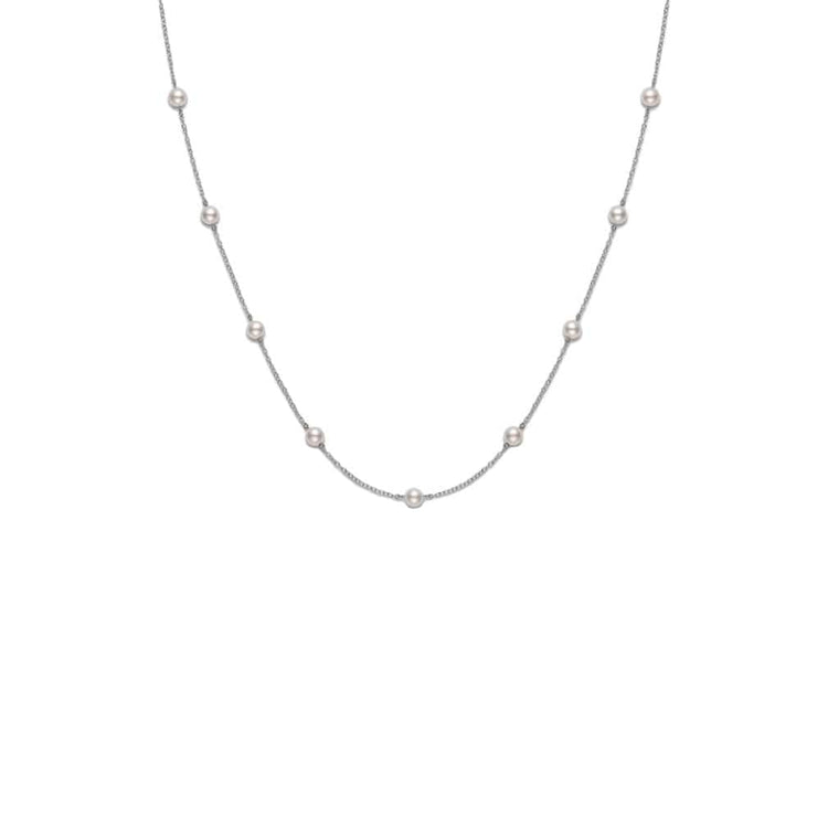 Akoya Pearl Everyday Essentials Station Necklace (6.5mm A+) - Mikimoto- Diamond Cellar