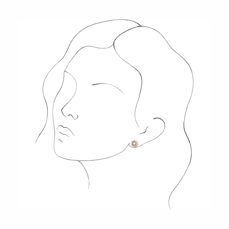 Akoya Pearl, Opal, and Diamond Halo Earrings - Diamond Cellar- Diamond Cellar