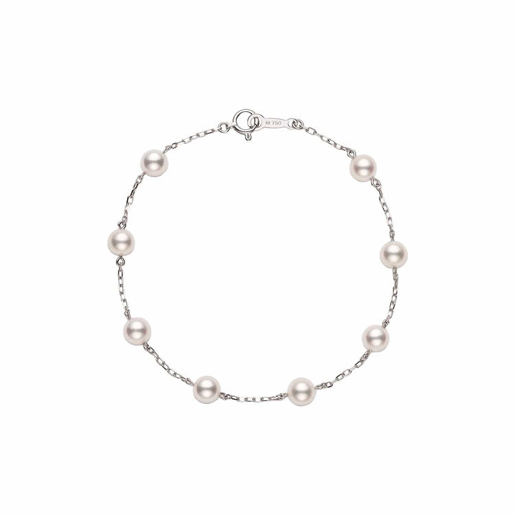 Akoya Pearl Station Everyday Essentials Bracelet (6.5-6mm A+) - Mikimoto- Diamond Cellar