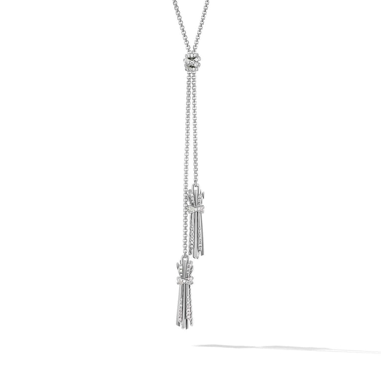 Angelika Tassel Necklace in Sterling Silver with Pave Diamonds - David Yurman- Diamond Cellar