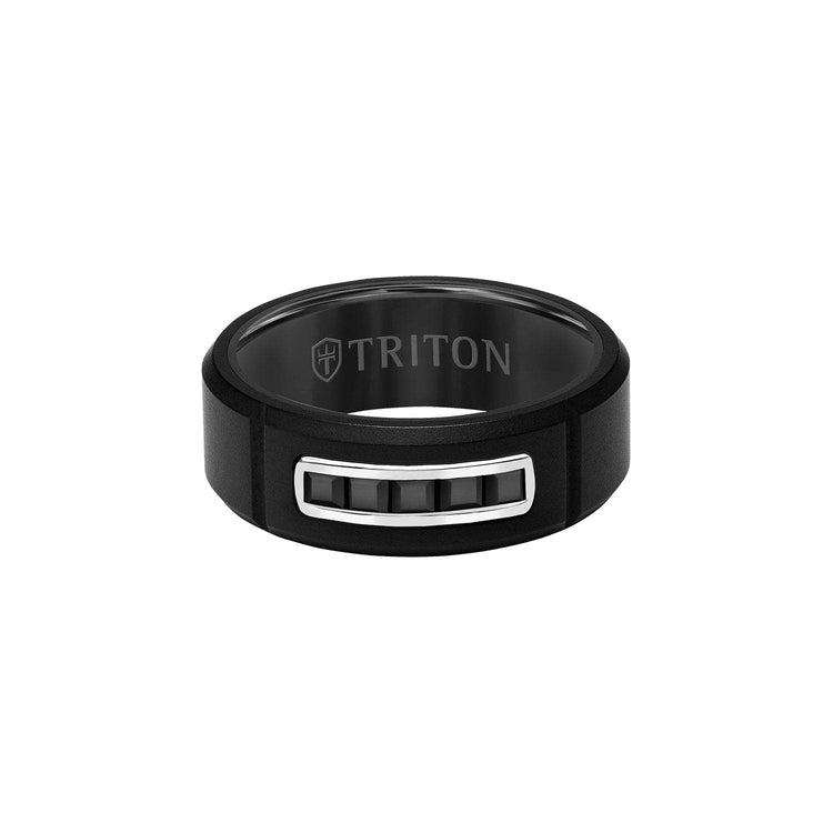 Black Tungsten and Ceramic Sapphire Band - Frederick Goldman- Diamond Cellar