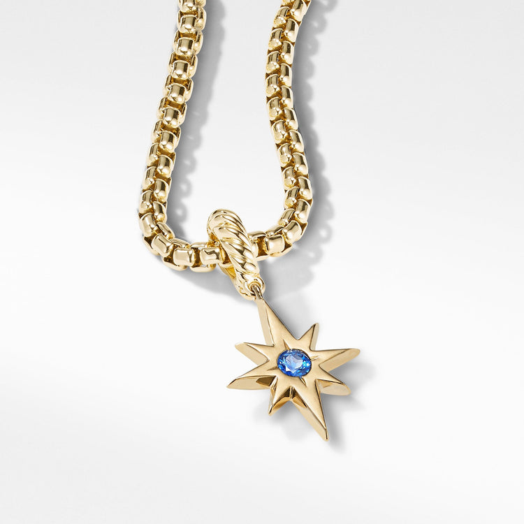 Cable Collectibles North Star Birthstone Charm in 18K Yellow Gold with Sapphire - David Yurman- Diamond Cellar