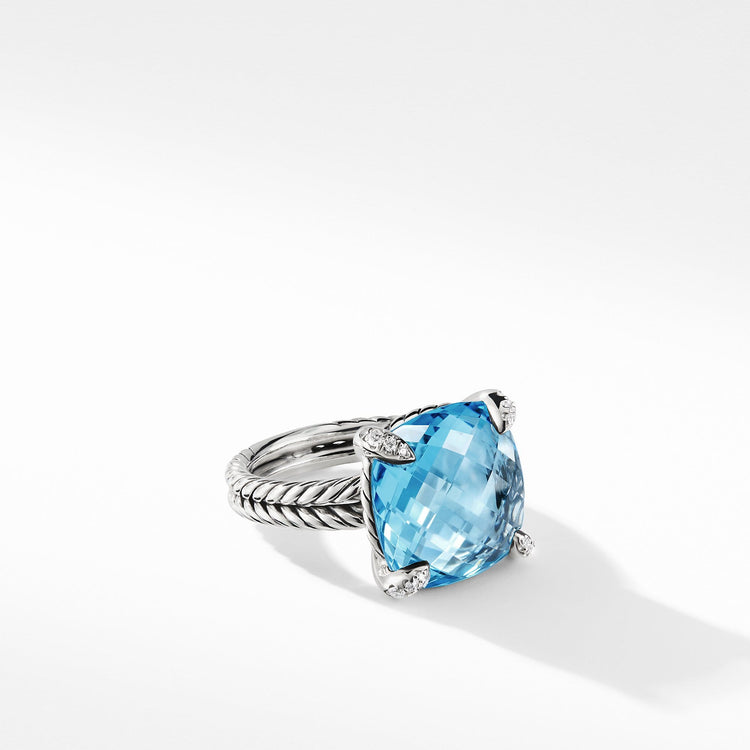 Chatelaine Ring with Blue Topaz Diamonds - David Yurman- Diamond Cellar