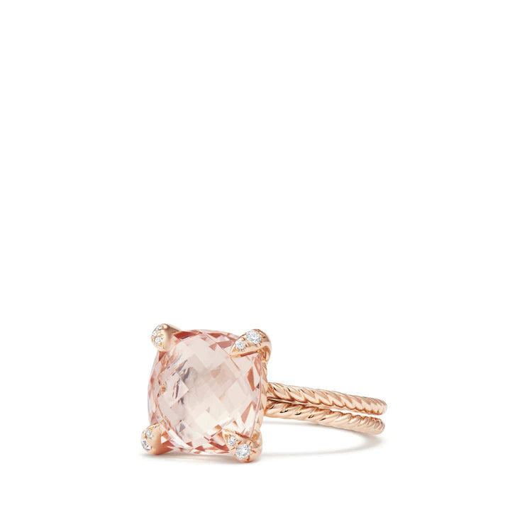 Chatelaine Ring with Morganite and Diamonds in 18K Rose Gold - David Yurman- Diamond Cellar