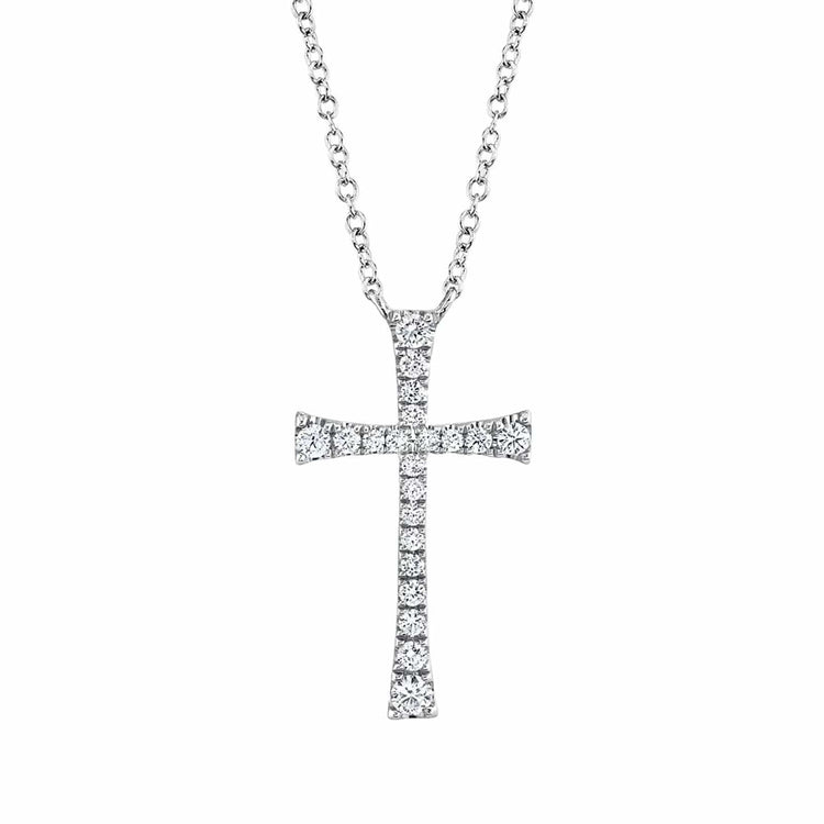 Diamond Cross Necklace - Shy Creation- Diamond Cellar